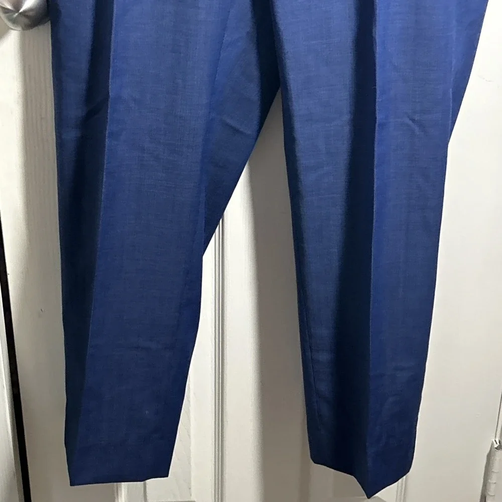 Michael Kors Mens Classic Fit Plaid Stretch Wool Blend Suit Blue 42S 36